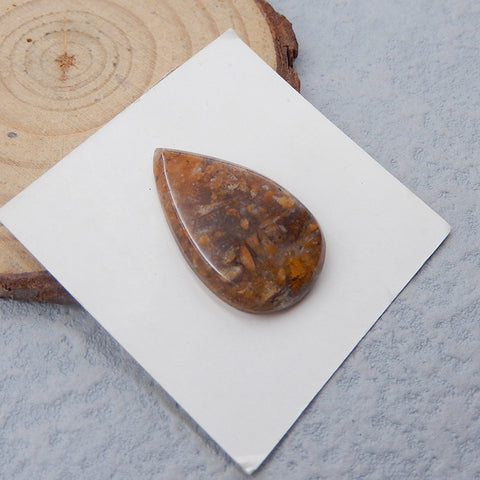 Natural Ocean Jasper Cabochon 25x15x4mm, 2.3g