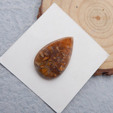 Natural Ocean Jasper Cabochon 25x15x4mm, 2.3g