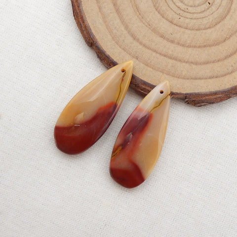 Natural Mookaite Jasper Earring Beads 30x12x5mm, 5.4g