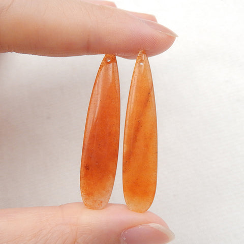 Natural Red Aventurine Earring Beads 42x10x4mm, 5.5g