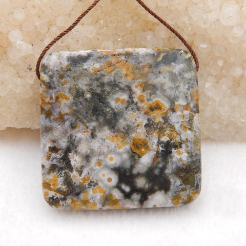 Natural Ocean jasper Pendant Bead 37x8mm, 22.7g