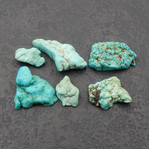 6 PCS Natural Turquoise Cabochon,29x15x7mm,14x8x6mm,11.7g