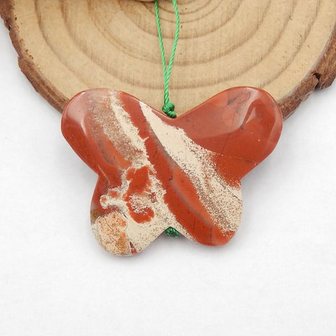 Natural Red River Jasper Pendant Bead 9x30x5mm, 19g