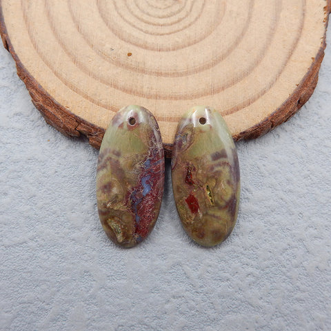 Natural Mushroom Jasper Earring Beads 25x12x3mm, 3.3g