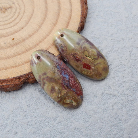 Natural Mushroom Jasper Earring Beads 25x12x3mm, 3.3g