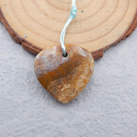 Natural Ocean Jasper Pendant Bead 23x7mm, 5.5g