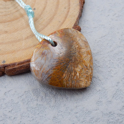 Natural Ocean Jasper Pendant Bead 23x7mm, 5.5g