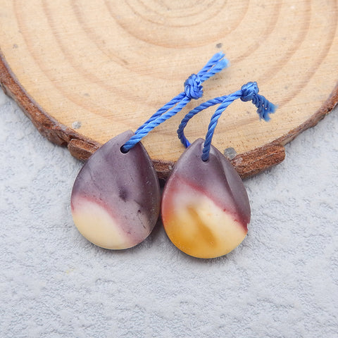 Natural Mookaite Jasper Earring Beads 18X13X4mm, 3.5g