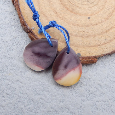 Natural Mookaite Jasper Earring Beads 18X13X4mm, 3.5g