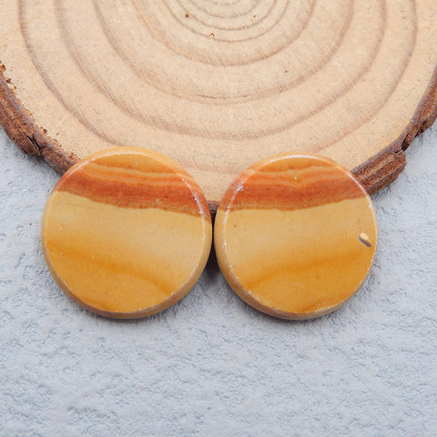 Natural Landscape Jasper Cabochons Paired 20x20x3mm, 5.4g