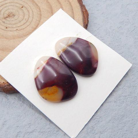 Mookaite Jaspe Cabochon Paire 19X15X4mm,3.6g