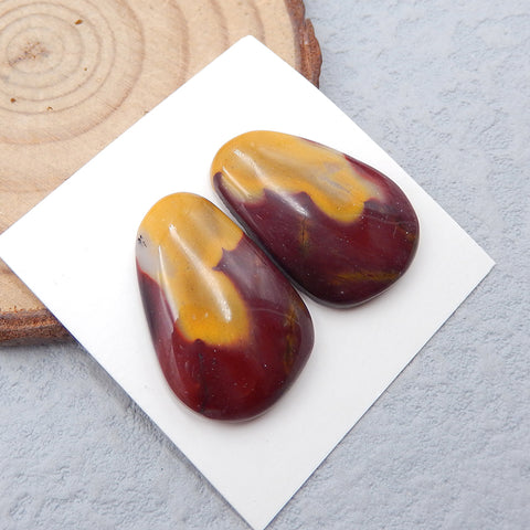 Natural Mookaite Jasper Cabochons Paired 24X16X4mm, 5.4g