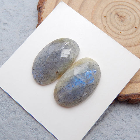 Natural Labradorite Cabochons Paired 20x12x4mm, 3.6g