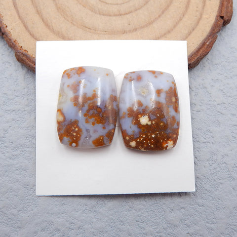 Natural Ocean Jasper Cabochons Paired 20X15X5mm, 5.8g