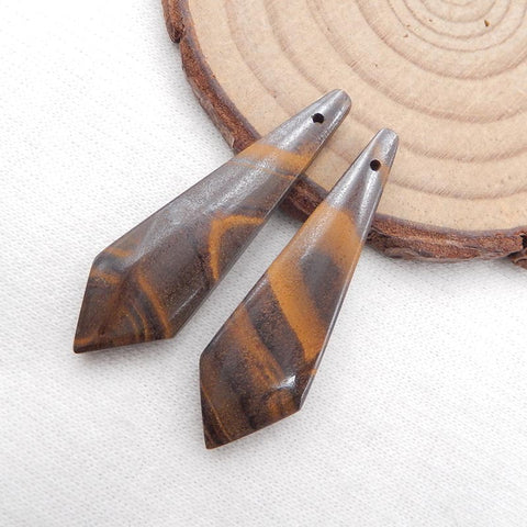 Inntarsia Of Ammonite Fossil And Boulder Opal Earring Beads 38x11x5mm, 5.3g