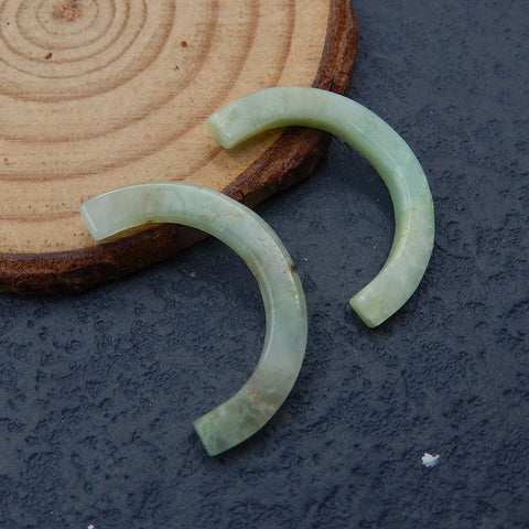 Paire de Boucles d'Oreilles Chrysoprase Naturelle, pierre pour Boucles d'Oreilles, 25x165x3mm, 2.3g