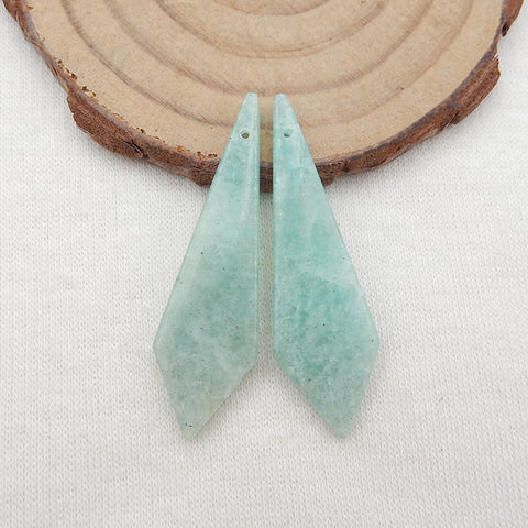 Natural Amazonite Earring Beads 40x12x4mm, 4.0g