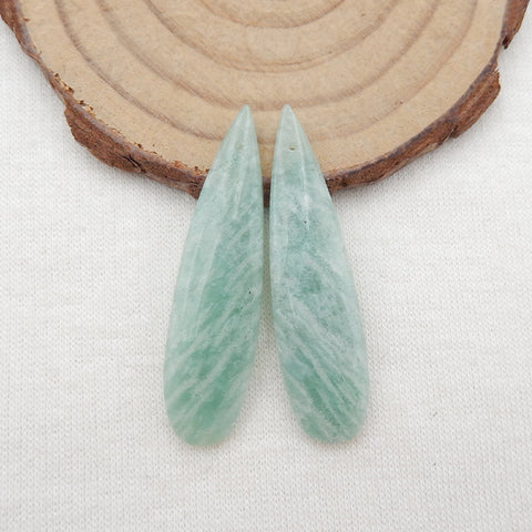 Natural Amazonite Earring Beads 39x10x4mm, 5.3g