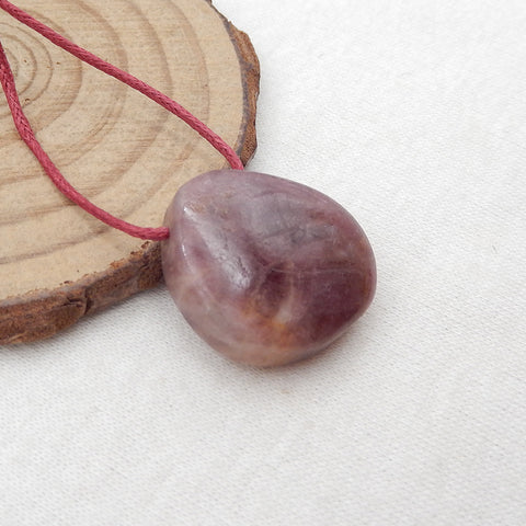 Natural Pink Tourmaline Pendant Bead 21x20x8mm, 6.9g