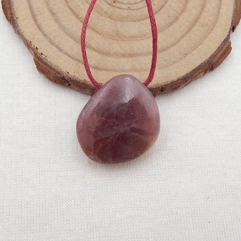 Natural Pink Tourmaline Pendant Bead 21x20x8mm, 6.9g