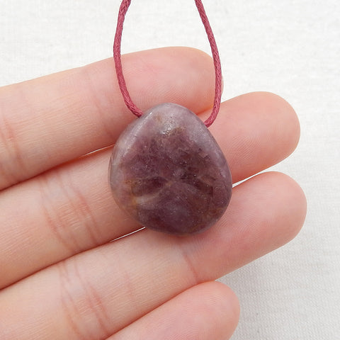 Natural Pink Tourmaline Pendant Bead 21x20x8mm, 6.9g