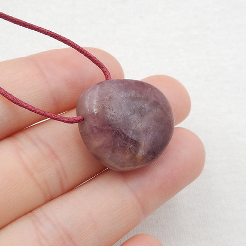 Natural Pink Tourmaline Pendant Bead 21x20x8mm, 6.9g