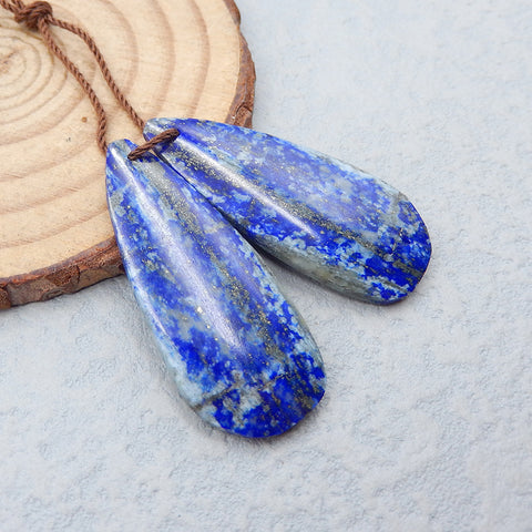 Natural Lapis Lazuli Earring Beads  35x15x4mm, 7.9g