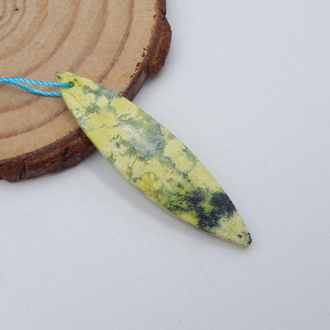 Natural Serpentine Pendant Bead 40x10x3mm, 2.4g