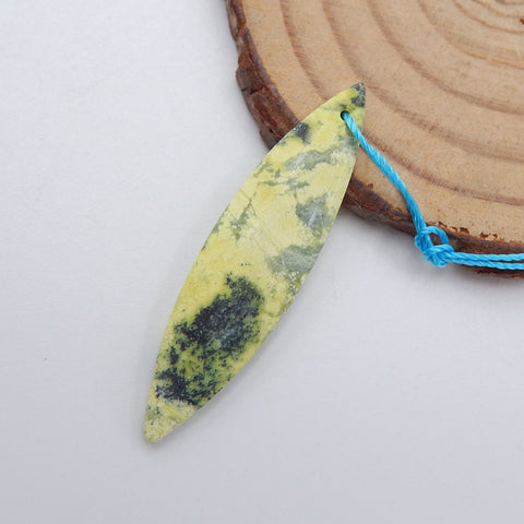 Natural Serpentine Pendant Bead 40x10x3mm, 2.4g