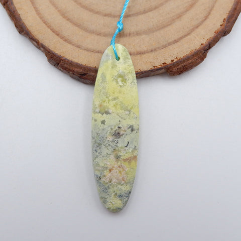 Natural Serpentine Pendant Bead 40x11x5mm, 3.8g