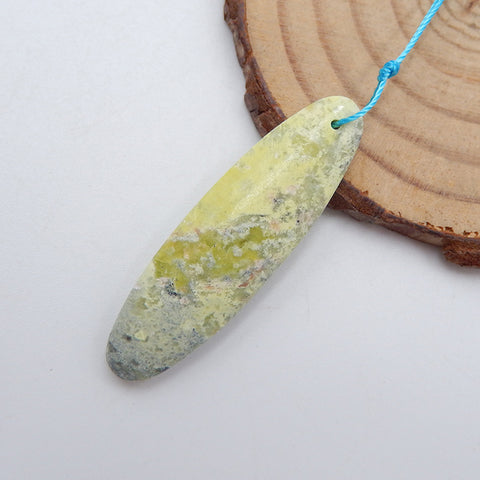 Natural Serpentine Pendant Bead 40x11x5mm, 3.8g