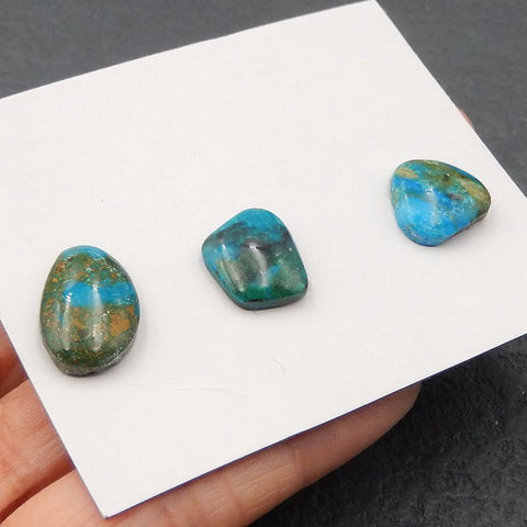 3 PCS Natural Blue Opal Cabochon,15x10x4mm, 4g