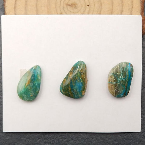 3 PCS Natural Blue Opal Cabochons,17x10x4mm, 5g