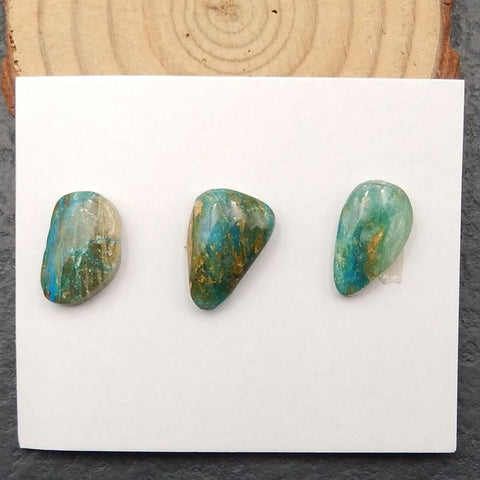 3 PCS Natural Blue Opal Cabochons,17x10x4mm, 5g