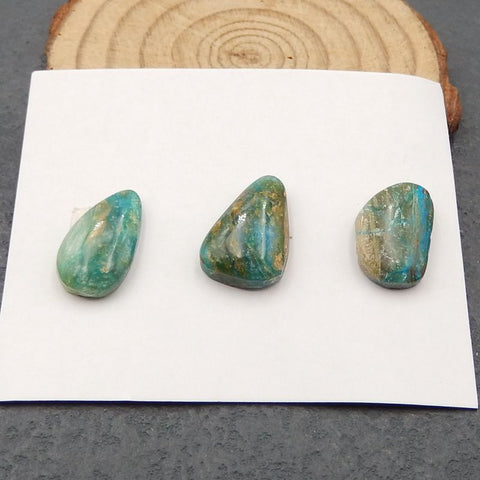 3 PCS Natural Blue Opal Cabochons,17x10x4mm, 5g