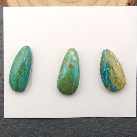 3 PCS Natural Blue Opal Cabochons,22x10x6mm, 6g