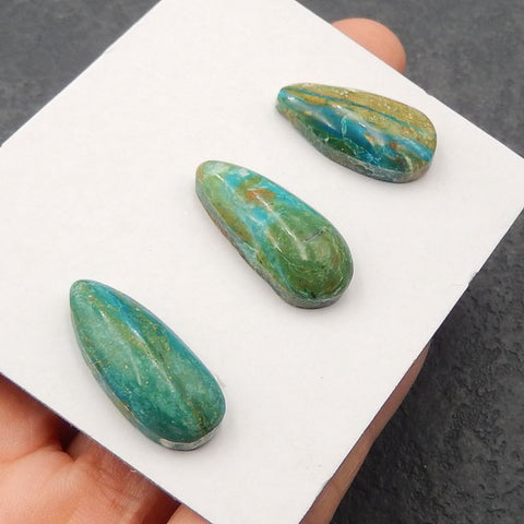 3 PCS Natural Blue Opal Cabochons,22x10x6mm, 6g