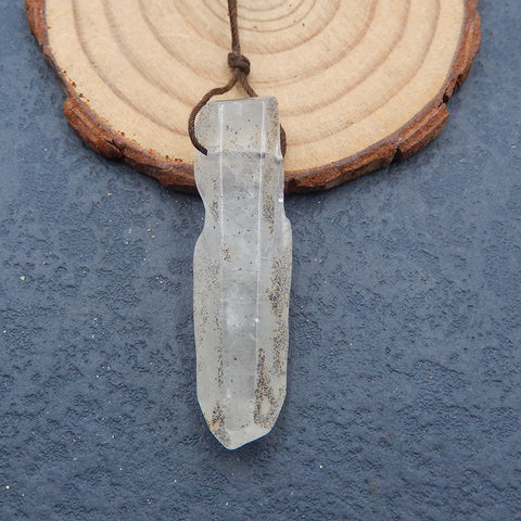 Natural Quartz Pendant Bead 44x13x10mm, 9.6g