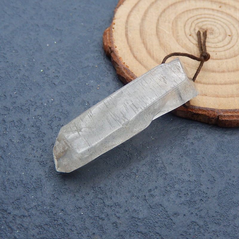 Natural Quartz Pendant Bead 44x13x10mm, 9.6g