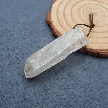 Perle pendentif spécimen de pierre précieuse de quartz Drusy naturel, 44x13x10mm, 9.6g