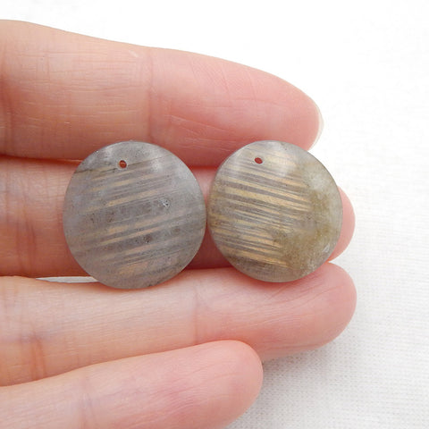 Natural Labradorite Earring Beads 18x17x4mm, 6.4g