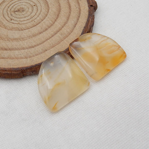 Natural Agate Earring Beads 18x18x3mm, 5.1g