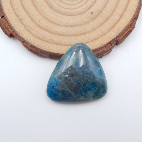 Natural Blue Apatite Crystal Cabochon 25x6mm, 6.8g