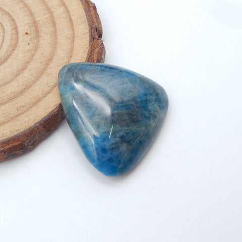 Natural Blue Apatite Crystal Cabochon 25x6mm, 6.8g