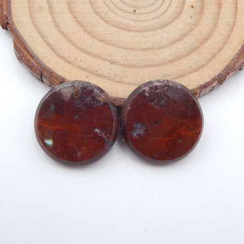 Paire de cabochons en agate naturelle, 18 x 3 mm, 4,6 g