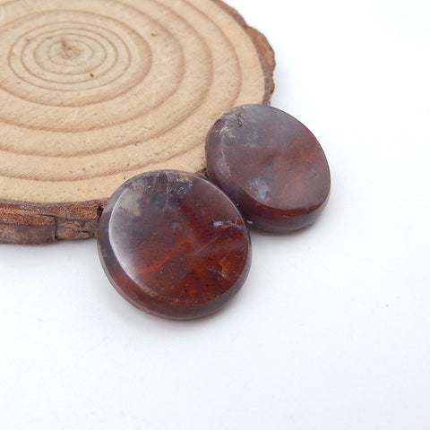 Natural Waring States Agate Cabochons Paired 18x3mm, 4.6g