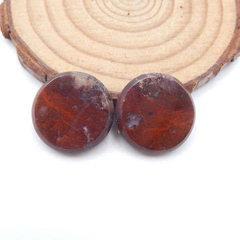 Paire de cabochons en agate naturelle, 18 x 3 mm, 4,6 g