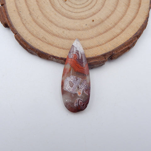 Natural Crazy Lace Agate Cabochon 28x11x4mm, 2.2g