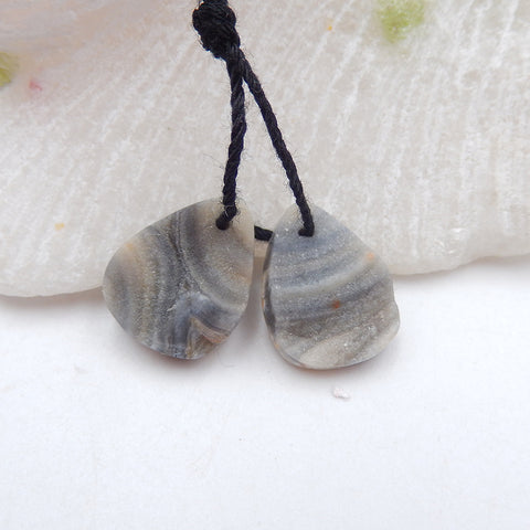 Paire de boucles d'oreilles en cristal d'agate du Brésil avec pierres précieuses naturelles, 15 x 11 x 3 mm1, 2,1 g