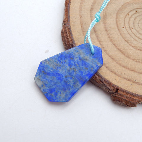 Perle pendentif en pierres précieuses de lapis-lazuli naturel, 25 x 17 x 3 mm, 3,1 g